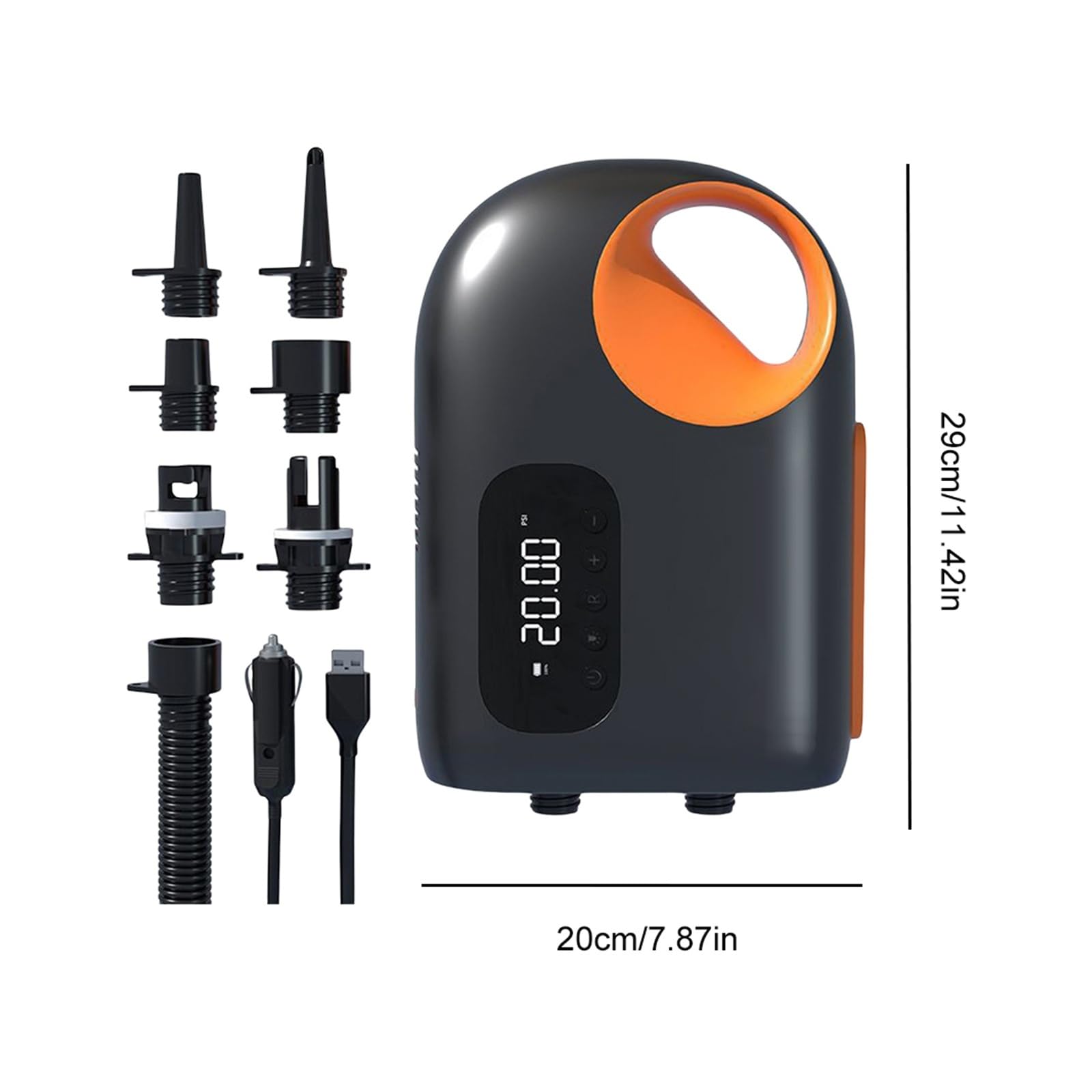 Elektrische Luftpumpe, 20PSI Bordpumpe Aufblasbares Boot Elektrische Luftpumpe mit automatischer Abschaltung Tragbarer Luftkompressor