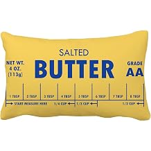 Butter Lover 12x20 Inch Funny Throw Pillow Cover, Foodie Food Decorative Cushion Case, Home Kitchen Room Decor Chef Baker Hostess Mom Wife Sister Her Kid Boy Girl Pet Gift Novelty Pillowcase