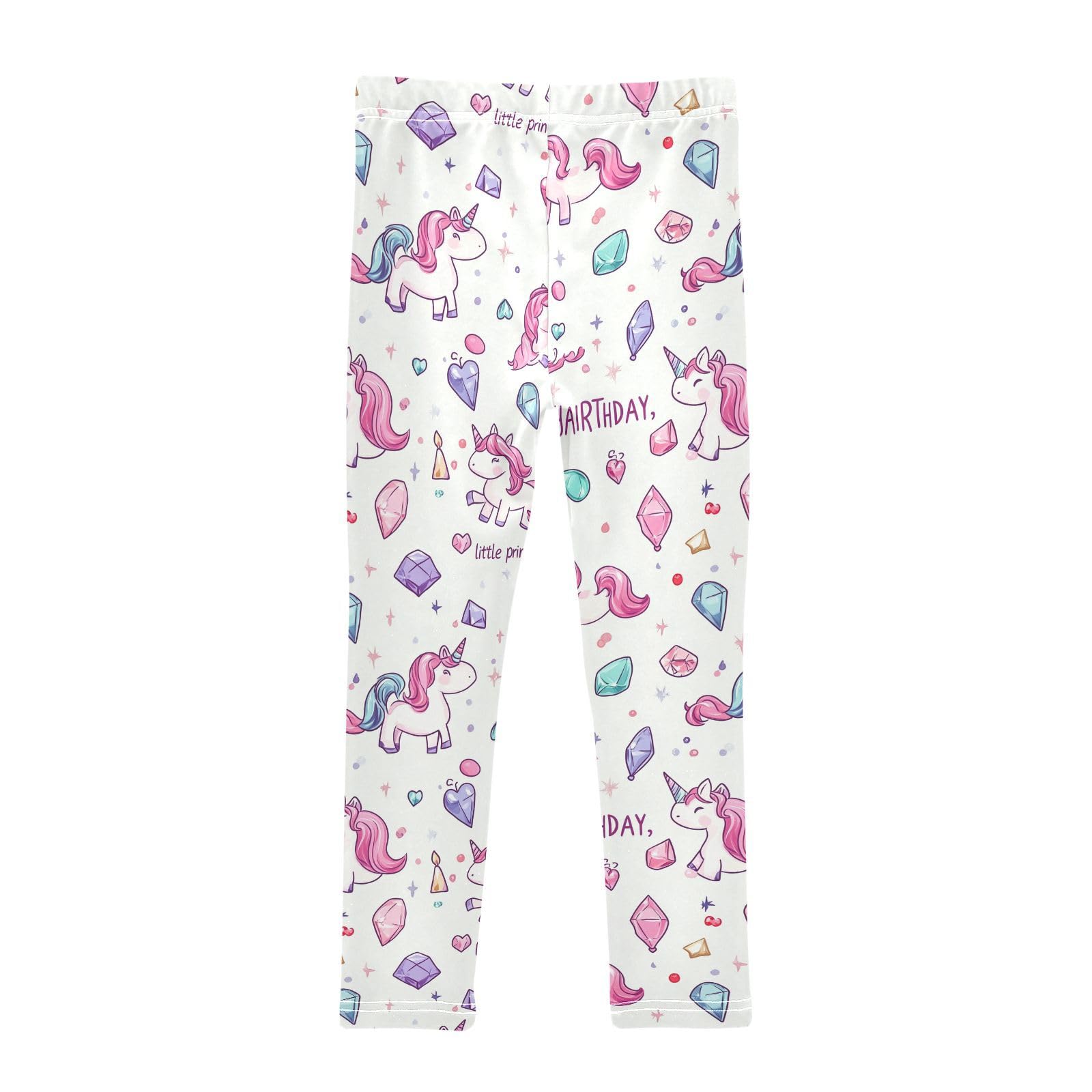 Unicorns Gems Girls' Leggings Toddler Doodles Cartoon Kids Yoga Pants Dance Active Tights 4T Multi