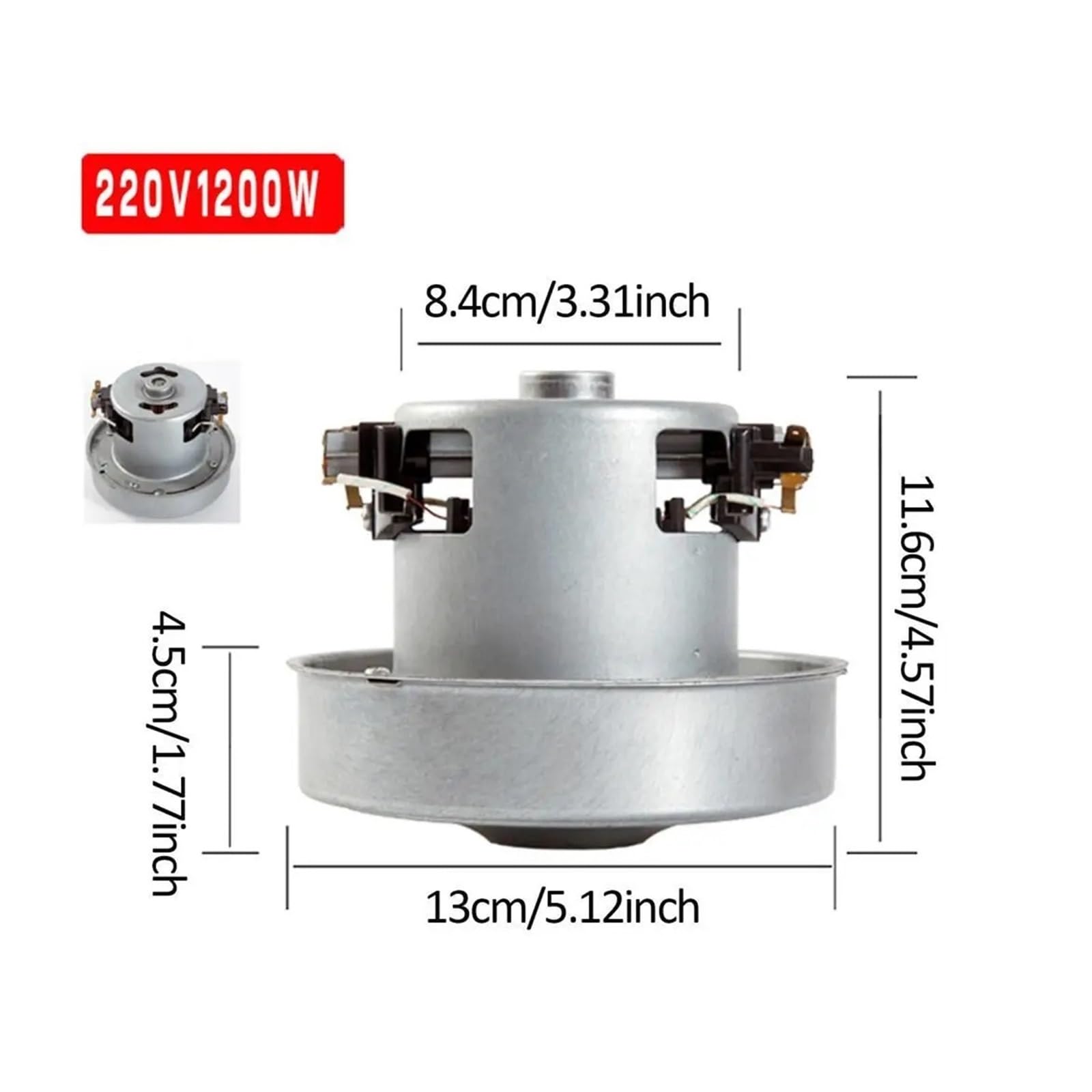 Piezas for Qw12T-202 Qw12T-610 Qw12T-607 | Motor de aspiradora Universal, aspiradoras de 1200W y 220V, colector de polvo for limpieza del hogar(As picture show)