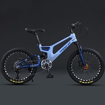 Children Boys Girls Youth Mountain Bike Bicycle, Magnesium Alloy Integrated Frame All-Terrain Mountain Bike MTB Bicycle, Front Shock Absorber Adjustable Front and Rear Disc Brakes 7 Speed
