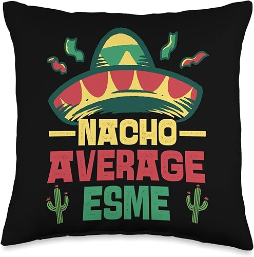 Not Your Ordinary Name. Nacho - Almohada media Esme, 16 x 16 pulgadas, multicolor
