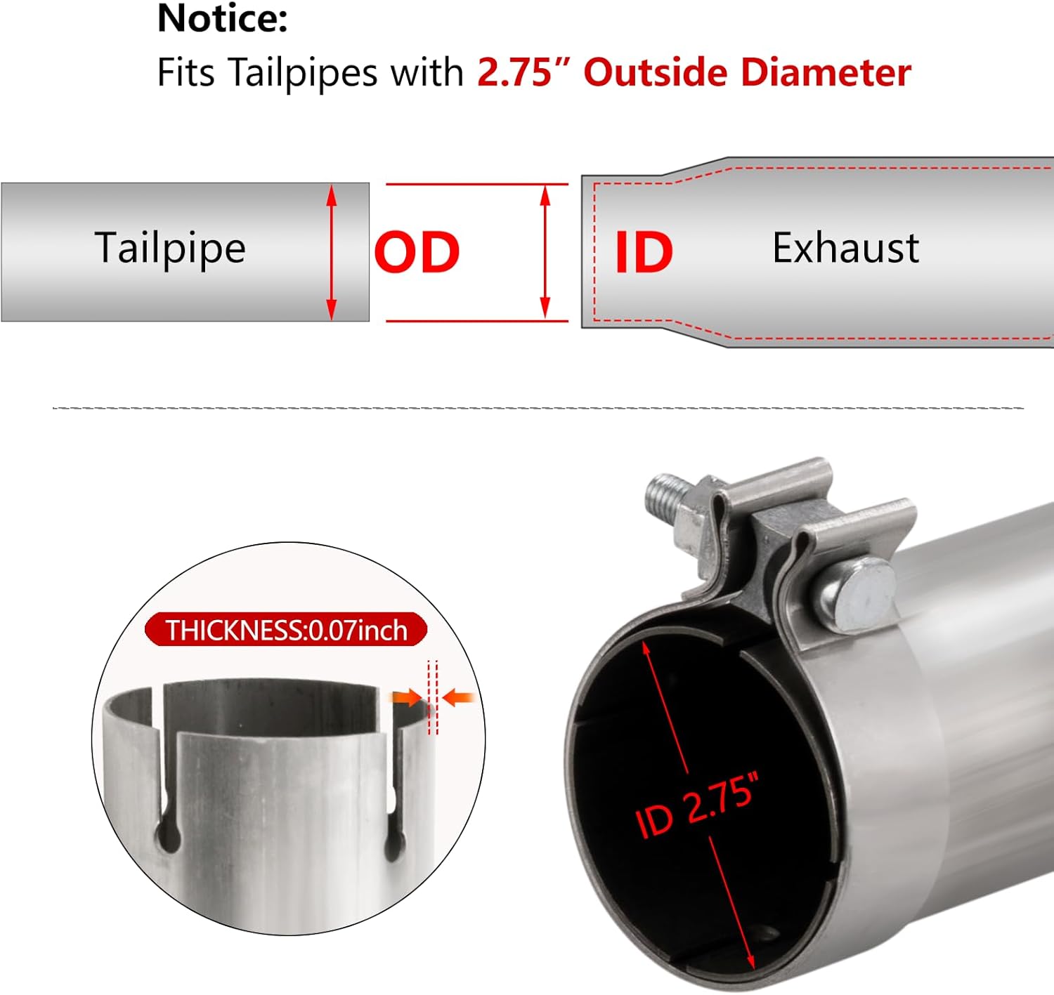 A-KARCK Performance Exhaust Tail Pipe Muffler for 2014-2021 Silverado 1500/Sierra 4.3L V6 and 5.3L V8