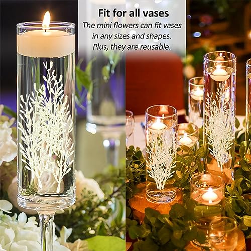 36Pcs Faux Flowers for Floating Candles, Floating-Effect Flowers for Vase Filler, Cylinder Vase Fillers Centerpiece Table Deocrations for Wedding, Party, Event, Home, Restaurant - Image 5