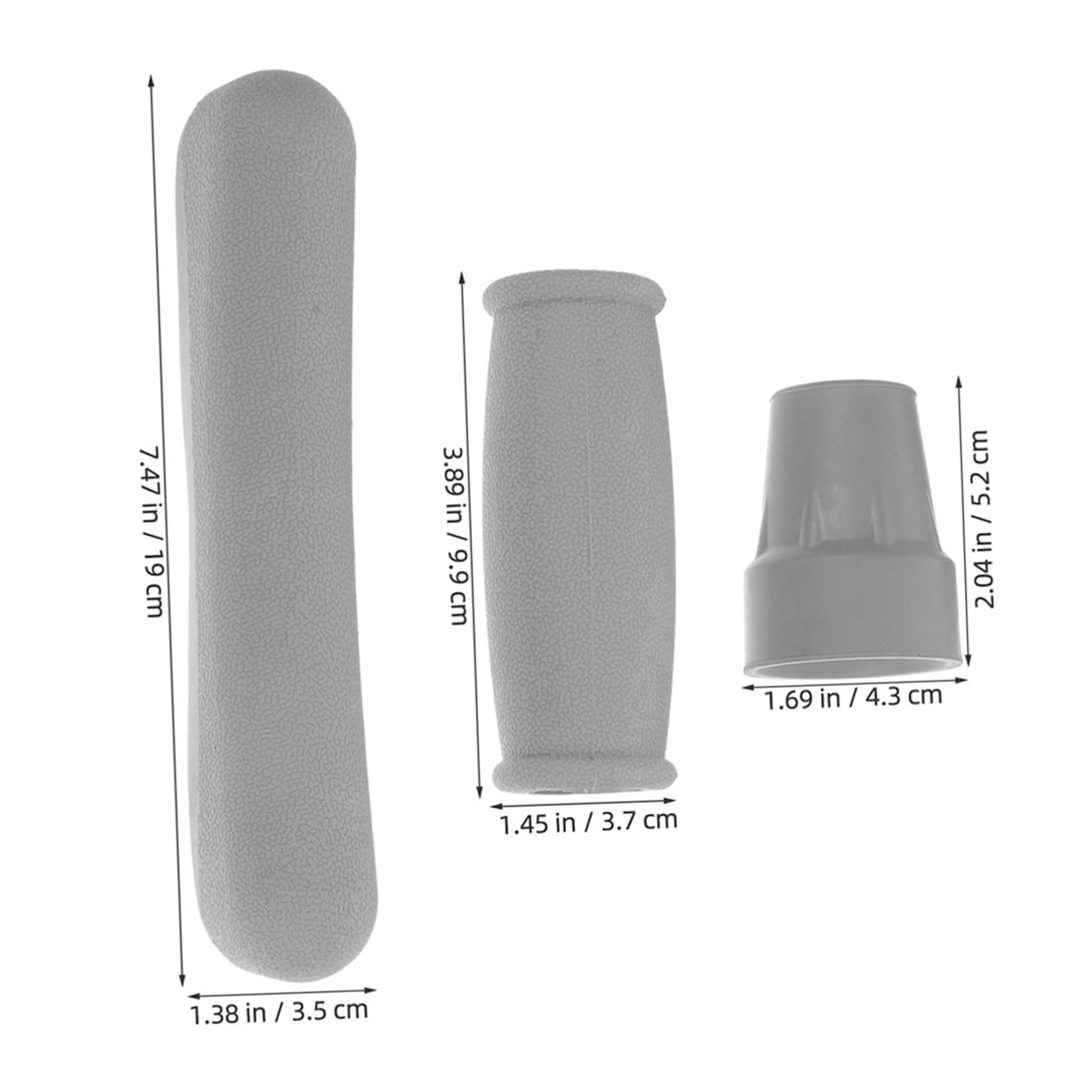 SHERCHPRY 4sets Cuscinetti Per Stampelle Imbottiti Con Coperture Per Impugnature Di Ricambio in Gomma e Punte Per Bastoni Da Passeggio Per Protezione Riparazione Degli Ausili Per Deambulazio