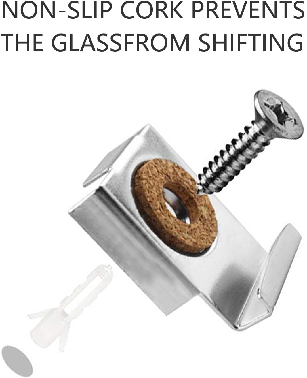 Mirror Clips, 8 x Wall Mirror Hooks for Wall Mirrors for Hanging with Dowels and Screws, Wall Anchor for Heavy Mirror