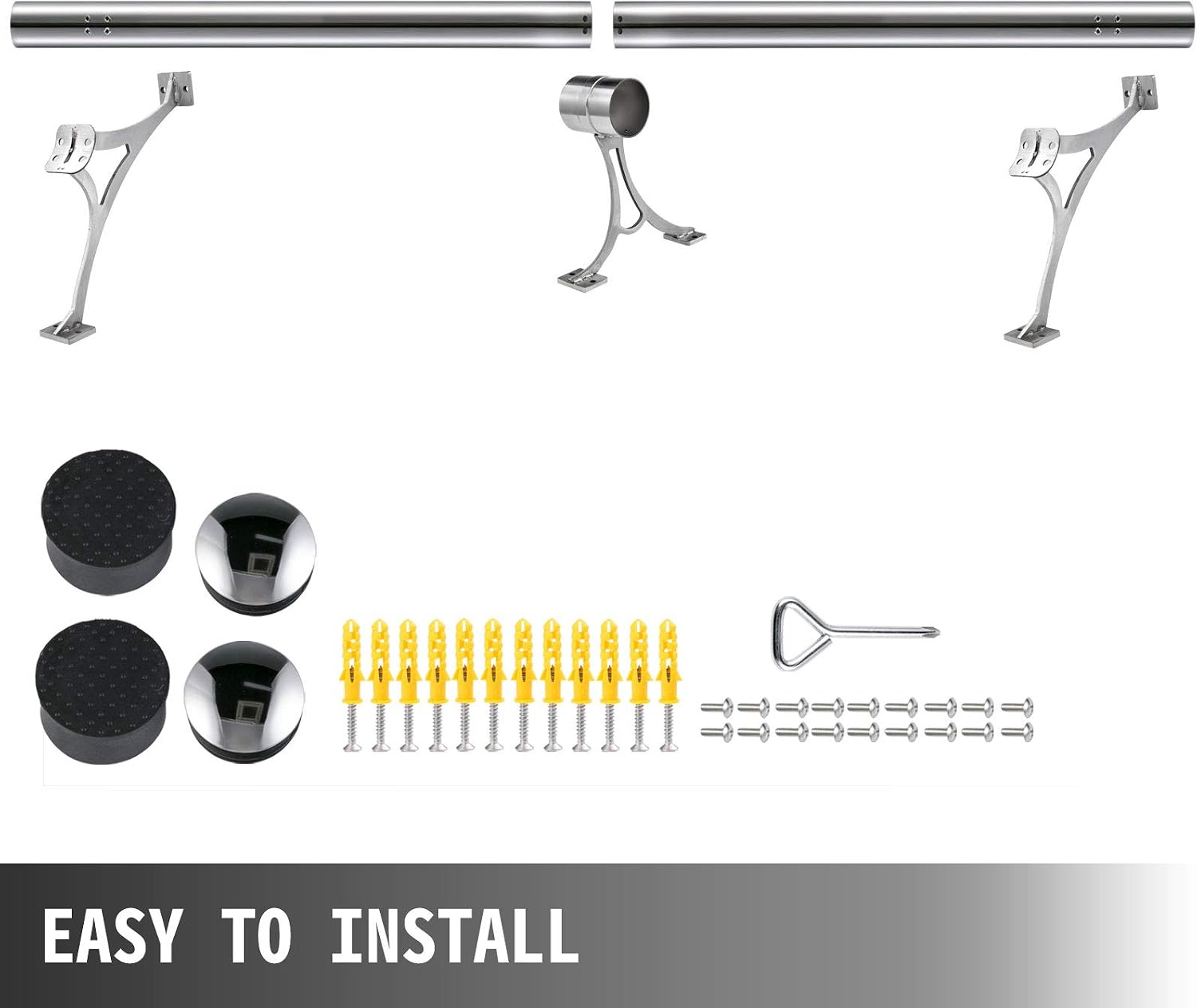 Hottest Sale VBENLEM 6FT Length Bar Foot Rail Kit,2''OD Solid Mount Brushed Stainless Steel Rail Tubing Kit, for Floor &Wall,Bar Foot Rest with 2 Combination Brackets &2 Flat End Caps 70% Off Everything VBENLEM 6FT Length Bar Foot Rail Kit,2''OD Solid Mount Brushed Stainless Steel Rail Tubing Kit, for Floor &Wall,Bar Foot Rest with 2 Combination Brackets &2 Flat End Caps