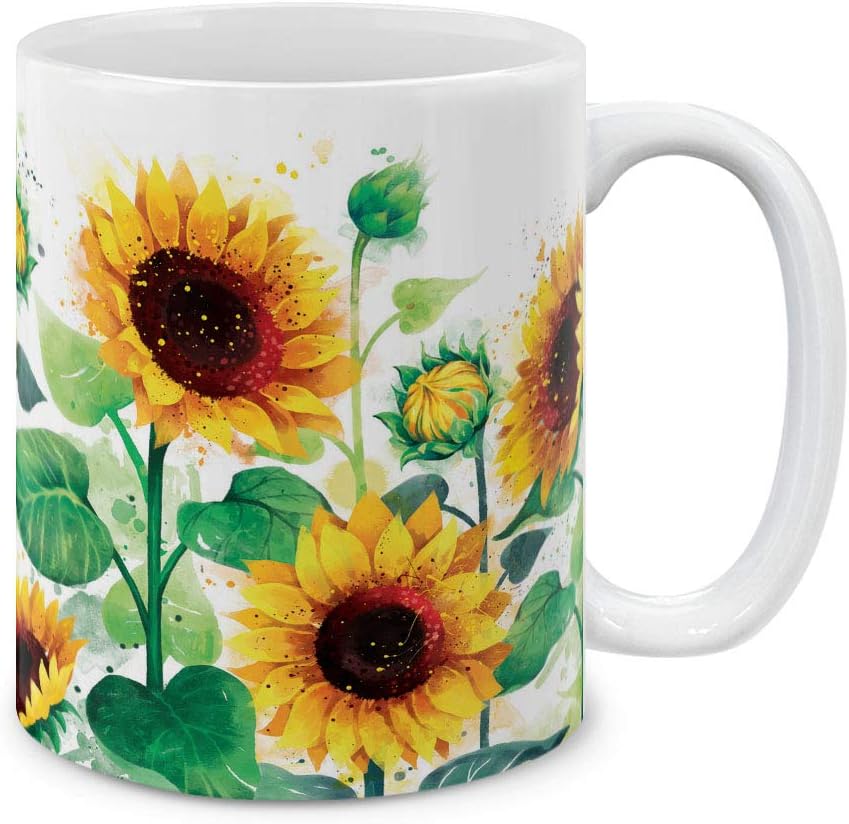 11 OZ Coffee Mug Flowers Plants Garden Variety Designs, Sunflowers Flowers