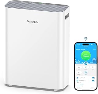 Govee Life Smart Air Purifiers for Home Large Room, H13 True HEPA Air Purifiers for Pets with PM2.5 Sensor, Air Quality Index for 99.97% 0.3 micron Particles, Washable Pre-Filter for Pet Hair Lint