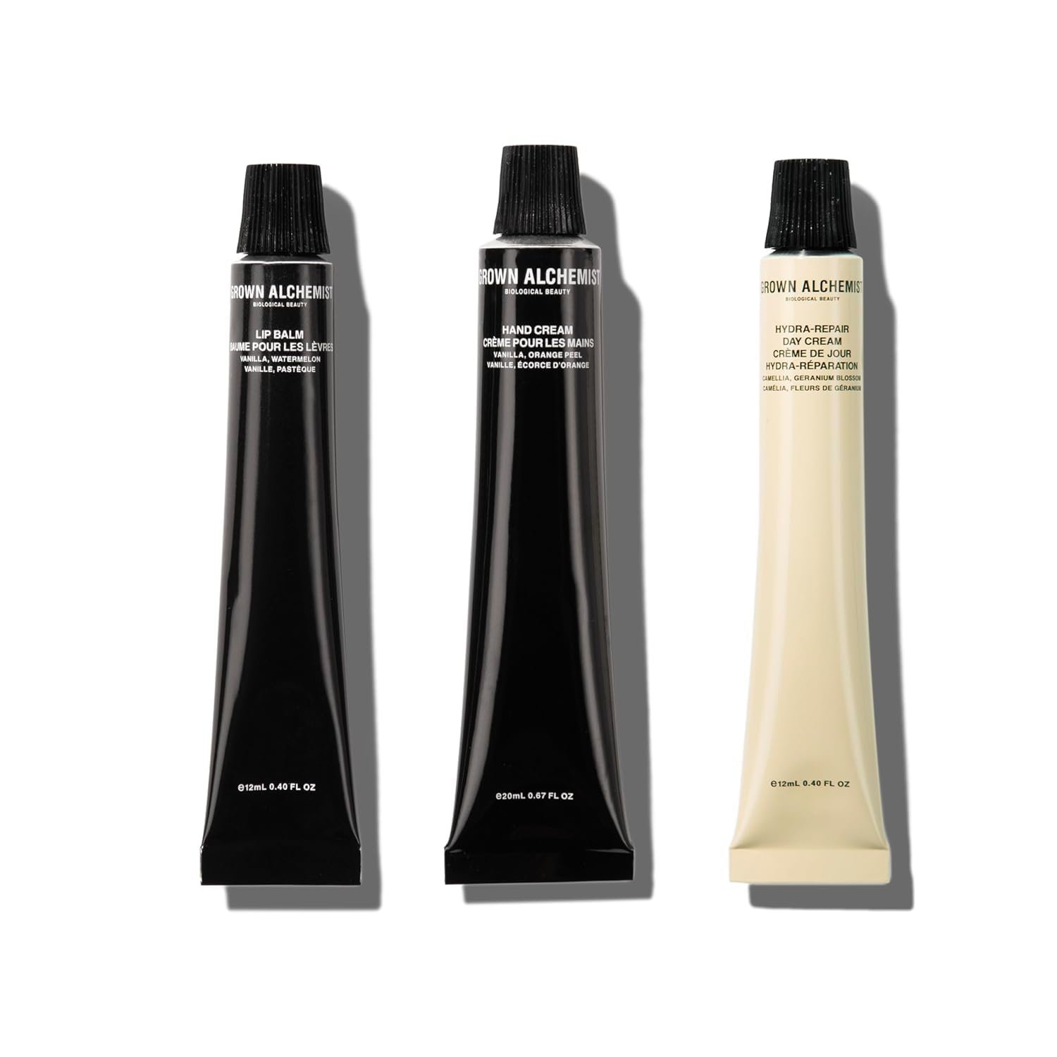 Grown Alchemist On the Go Essentials Travel Skincare Set, Hydrating Face Cream, Nourishing Hand Cream & Lip Balm