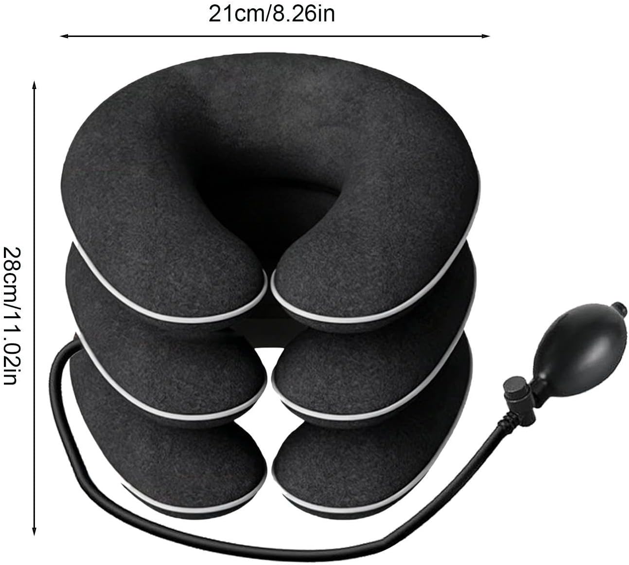 Relieving Neck Traction Device, Adjustable Inflatable Support Brace, Cervical Neck Stretcher, Home Physical Therapies Equipment, Postures Correction Collar