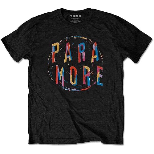 Paramore T Shirt Spiral Band Logo Nouveau Officiel Unisex Noir - L - Noir
