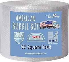 Small Coreless Bubble Pack - 12 inch x 87 ft. Bubble Wrap Shipping Packing Moving Supplies Perforated Every 12” for Packing and Moving - American Bubble Boy