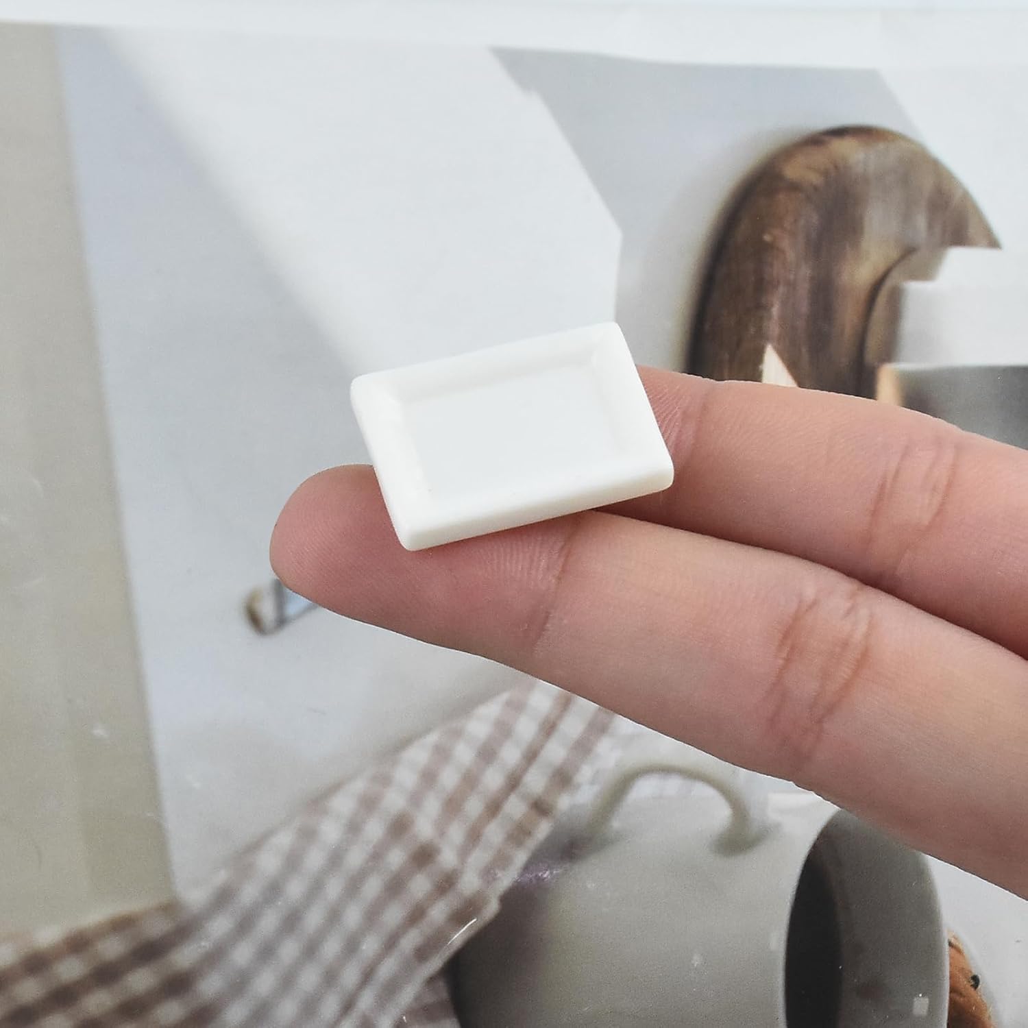 4Pcs Mini Dinner Plate Shape Resin Silicone Molds Tiny Plate Epoxy Casting Molds for DIY Micro Resin Dollhouse Fairy Garden Kitchen Miniatures Landscape Decor