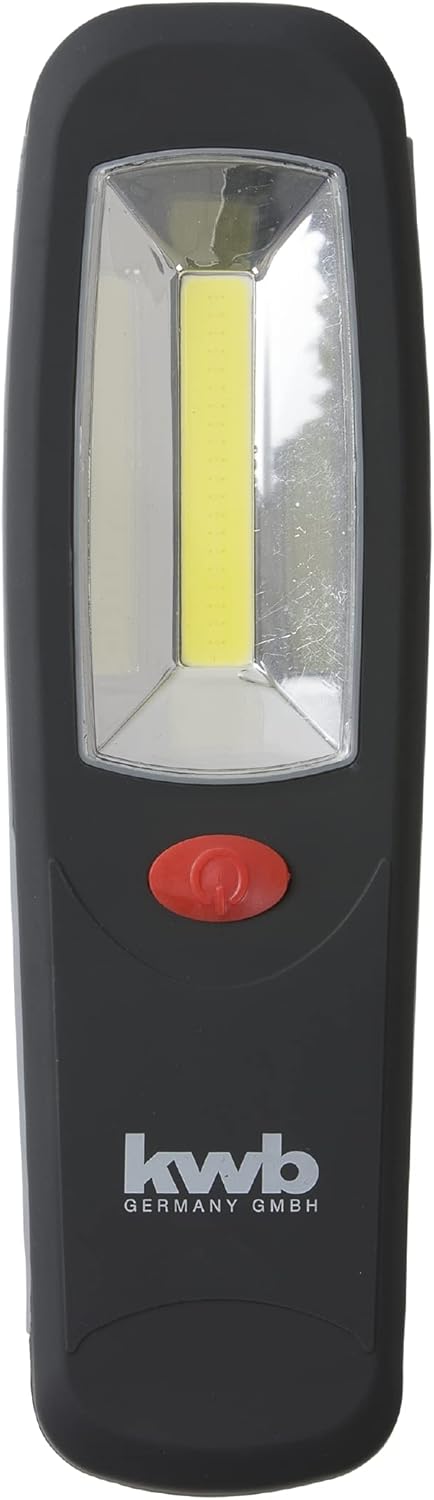 kwb 948432 COB-LED Work Workshop lamp with Magnet, Hook for Hanging, Flat, Black, Set of 4 Pieces