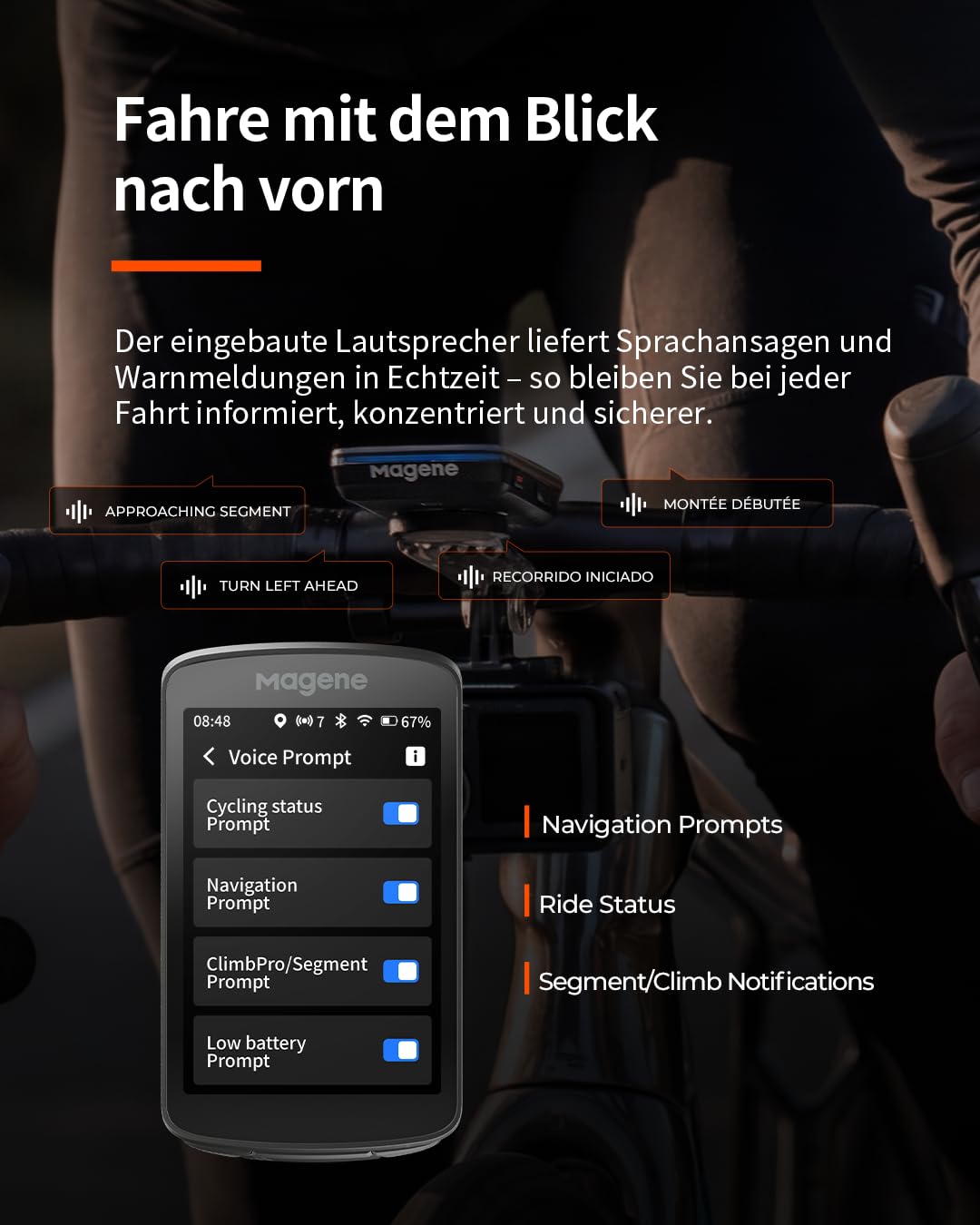 Magene C706 GPS Fahrradcomputer, Kartennavigation, 3,3-Zoll-Farb-Touchscreen, Dualband-Positionierung, Sprachbenachrichtigung, Metall Montage, Anpassbare Datenanzeige, Indoor-Training
