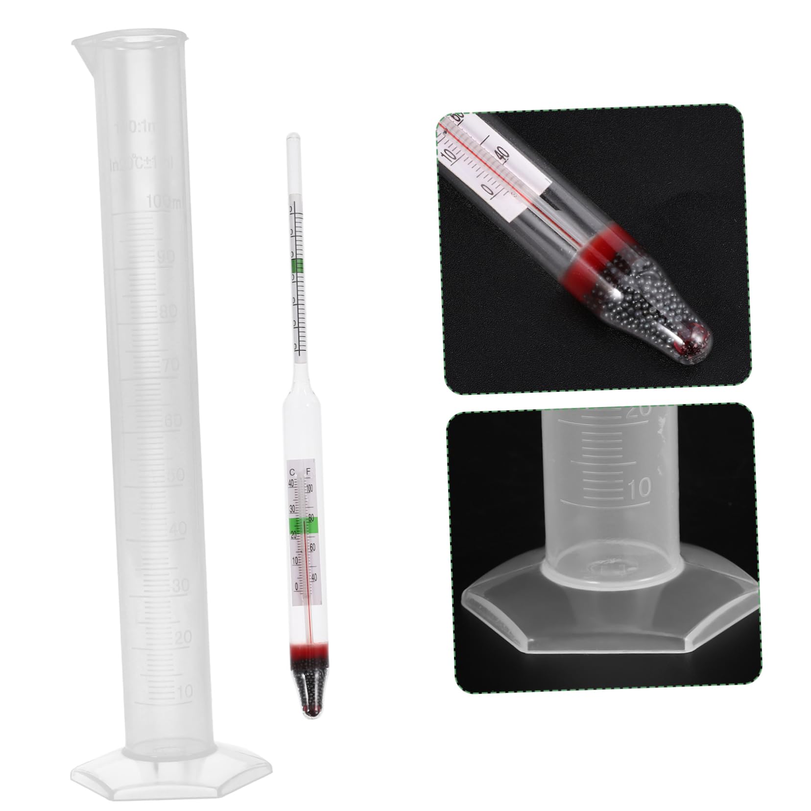 SOLUSTRE 4sets Densitometro Per Acquario Strumento Di Misura Della Salinità Kit Completo Per Acquacoltura e Pesca Include Graduato Per Ambienti Marini e Acquari