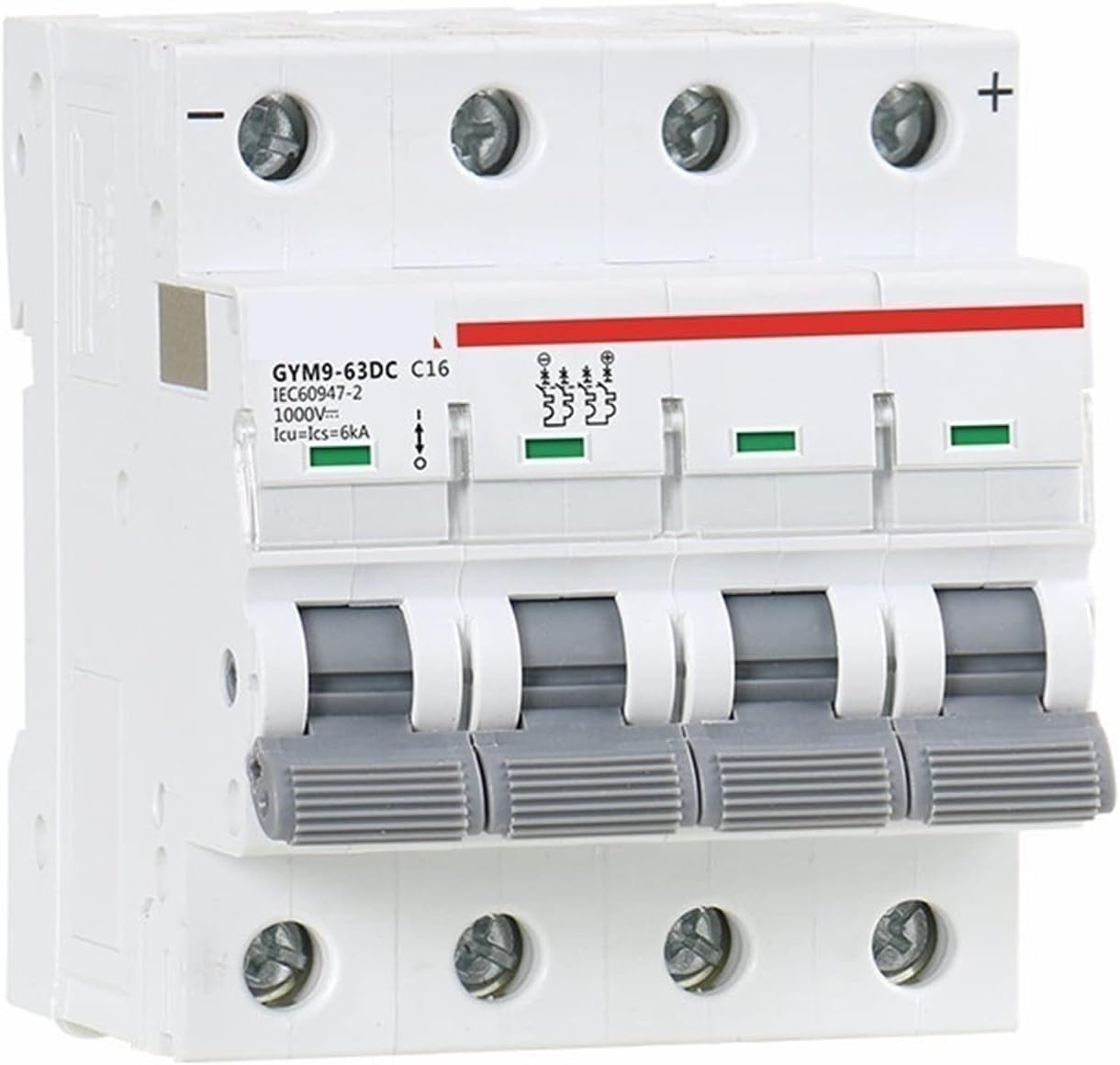 Disjoncteur HASMI MCB DC 1000V 4 Pôles pour réseau solaire