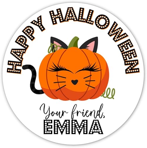 40 calcomanías personalizadas de Halloween para niños, etiquetas personalizadas para niñas, escuela, fiesta, fiesta, hojas de etiquetas de regalo disponible en Yaxa Peru