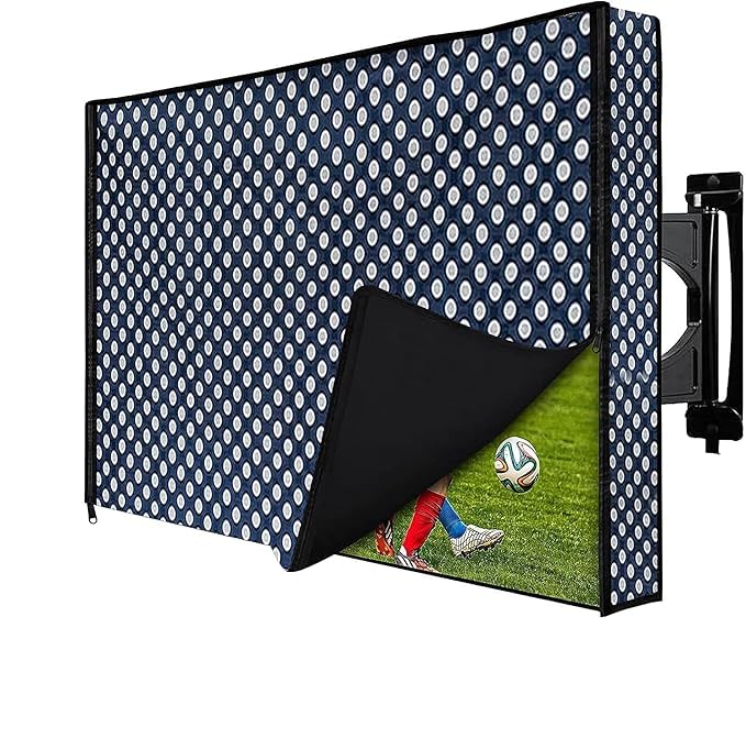 DADADEALS Waterproof & Dustproof PVC LED/LCD/Monitor TV Cover Suitable for All Models of 43 Inch TV, Dimensions of The Cover WxHxD in Inches: (39x24x13) Color Blue Dot Print