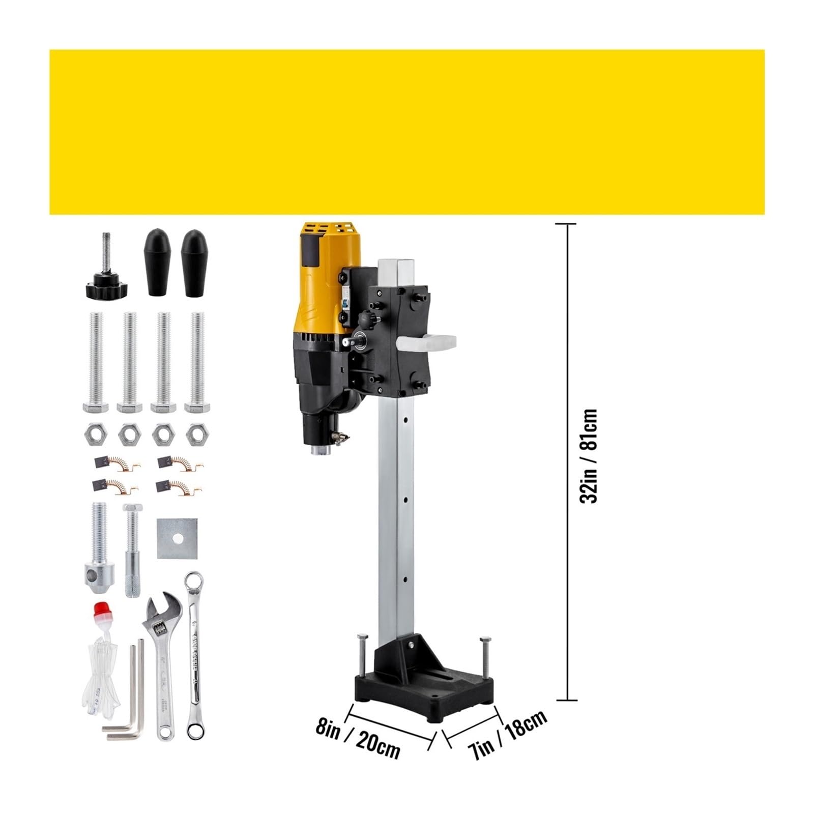 Pionowa wiertarka diamentowa 205 mm 255 Wytrzymała stołowa do betonu na mokro/sucho 3980 W 4450 Dla początkujących majsterkowiczów(4450W 255mm)