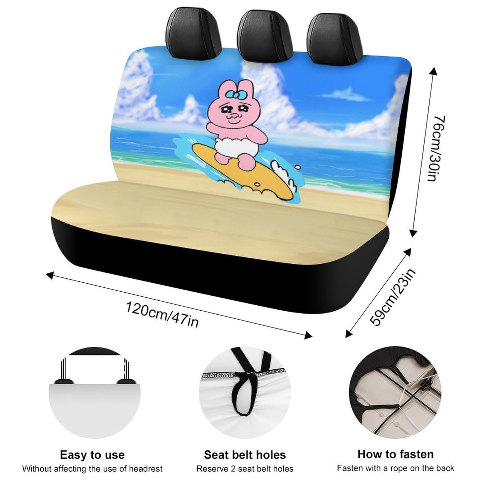 Amazon | おぱんちゅうさぎ(サーフィンをする) カーシートカバー