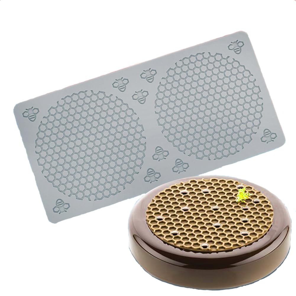 Blythornix Candy Mold Silicone, Candy Making Supplies Accessories, Clay Chocolate 3D Hollow Fondant Mold, Baking Lace Craft for Cupcake Decorations 2 Honeybomb