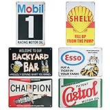 Photo Gallery set di 6 targhe in metallo retrò, 20x30cm targhe in metallo per garage, vintage metallo targa da parete in metallo per cafe bar pub birra Photo Gallery set di 6 targhe in metallo retrò, 20x30cm targhe in metallo per garage, vintage metallo targa da parete in metallo per cafe bar pub birra