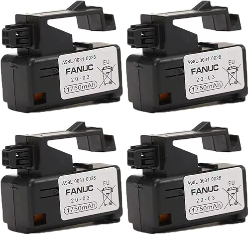 (Pack of 4) A98L-0031-0028 3V 1750mAh Replacement Lithium Battery for Fanuc A98L-0031-0028, A02B-0323-K102 Battery