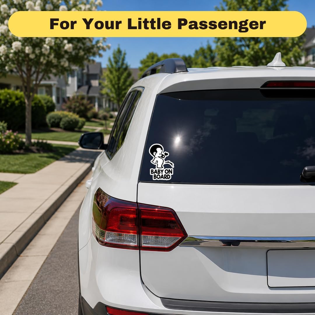 TOTOMO Baby on Board Sticker for Car - Window Decal, Bumper Sign for New Parents, Durable Waterproof Safety Warning Sign for SUV Truck Minivan - Peeing Boy, 2 Pack image 2