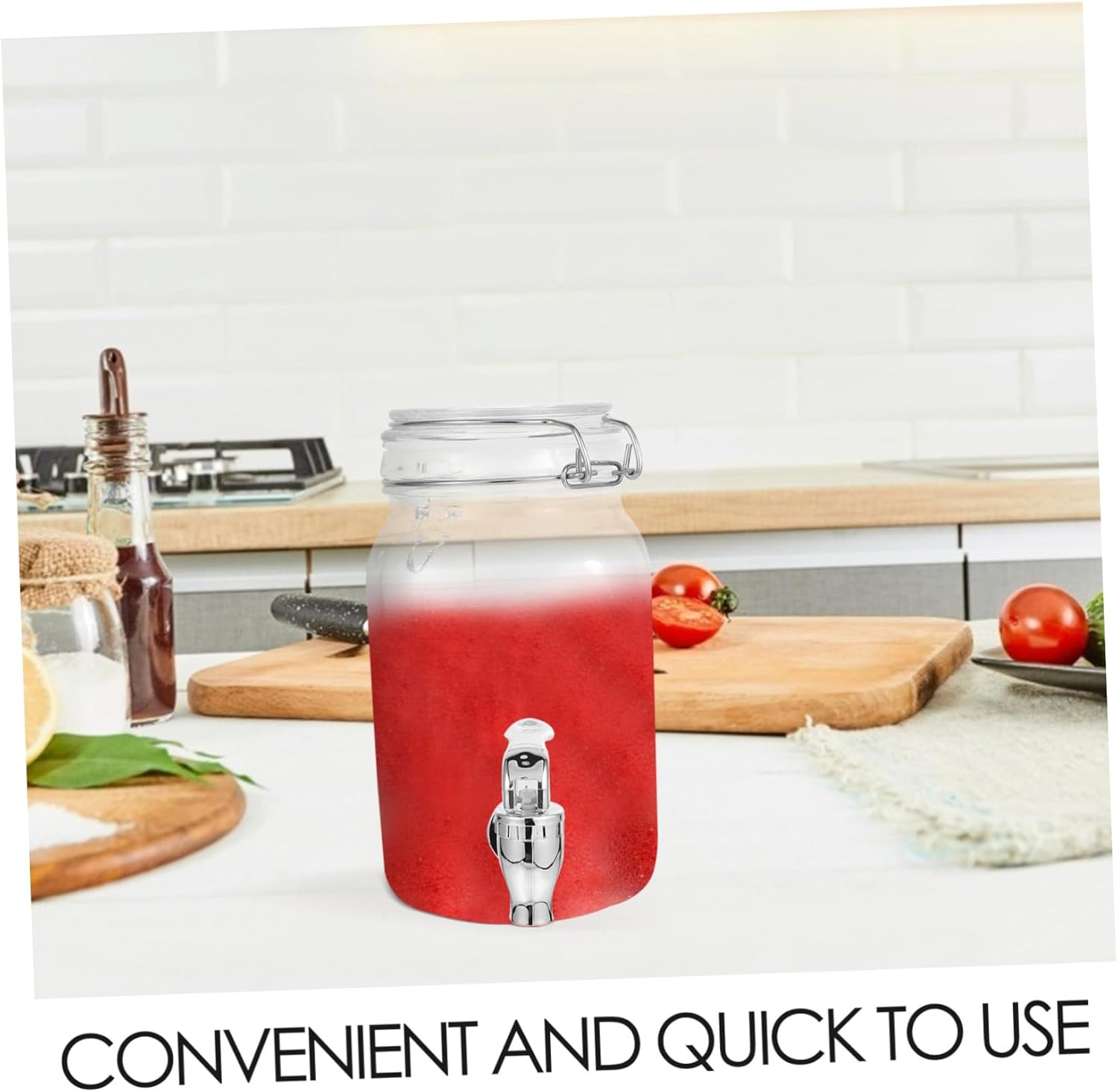 IMIKEYA 1pc Glass Juice Dispenser Faucet Sealed Beverage Container for Home Use for Wine Juice and Convenient Food Storage Jar Tap