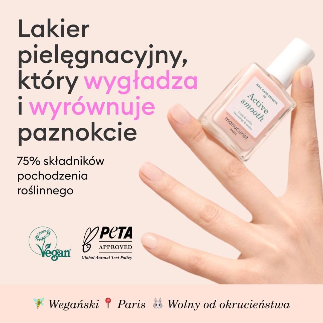 Manucurist Active Smooth 00 Nail Concealer Polish & Care - 2 w 1 Nude Nail Polish: Wzmocnienie i wzrost paznokci - Korektor do paznokci - Wypełniacz do paznokci - Naturalny lakier do paznokci
