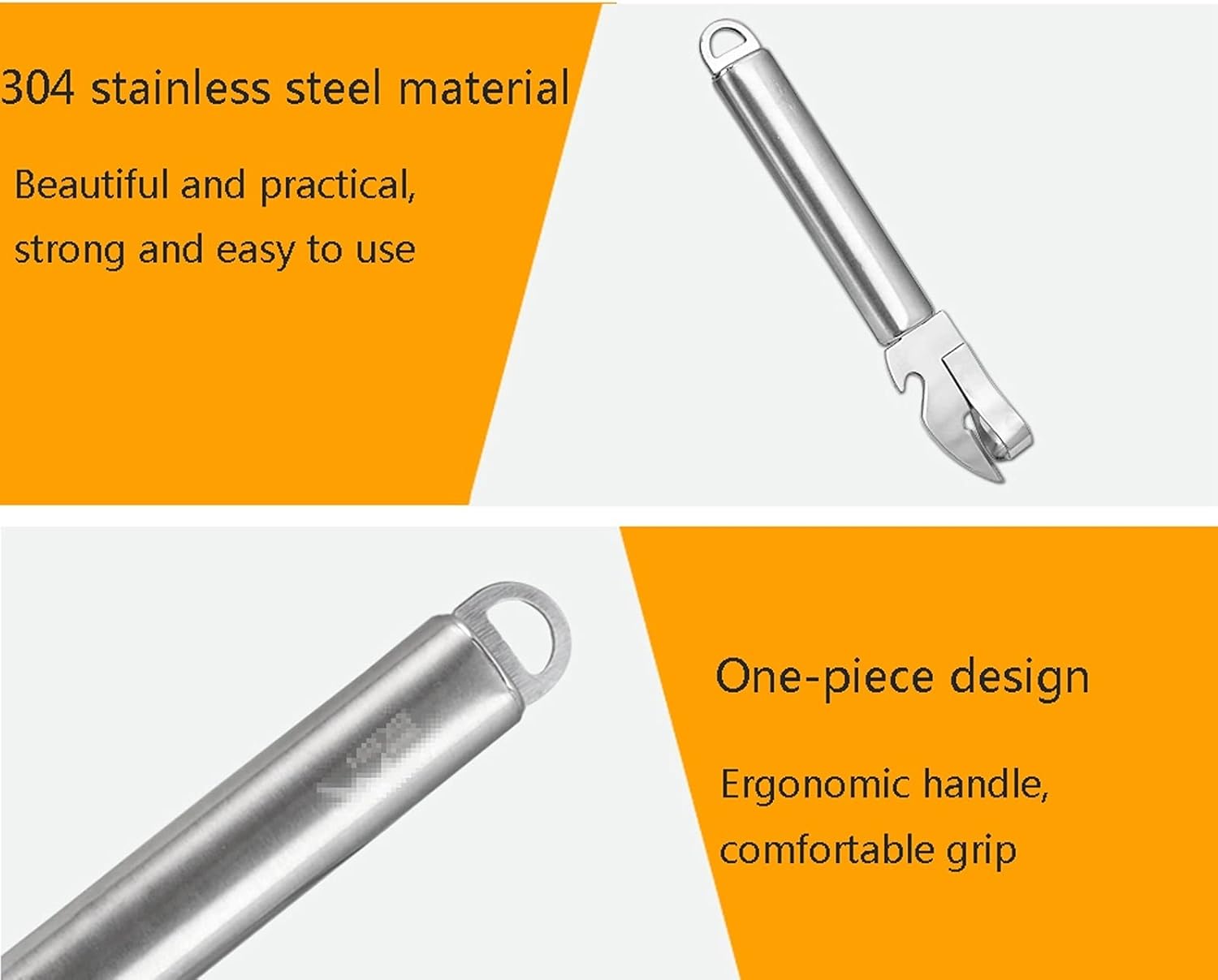 Can Opener Handheld Multifunction Stainless Steel Can Opener Jar Lid Gripper Manual Jar Opener Kitchen Accessories for Weak Hands Seniors Bottle Opener