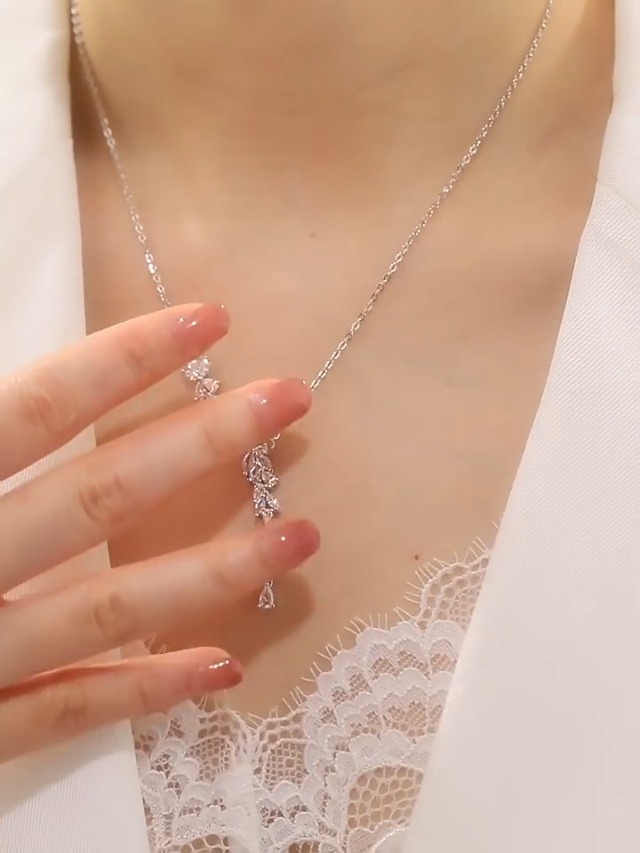 Amazon | [FANCIME] ネックレス レディース 藤の花 「藤華の雅」y字