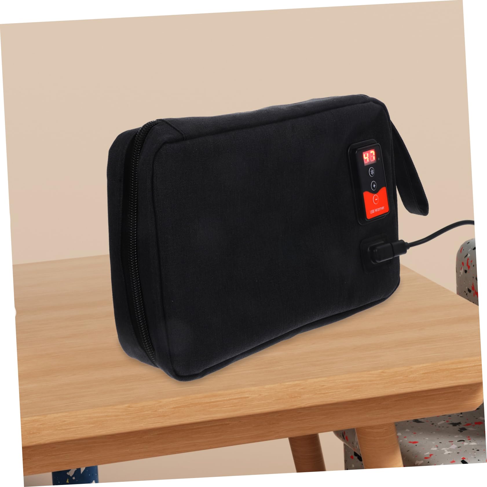 Tragbarer USB Feuchttuchwärmer für Babys, Schwarz, Neopren | 20 bis 80 Tücher, für Innen und Außenbereich, Energiesparende Wärmespeicherung