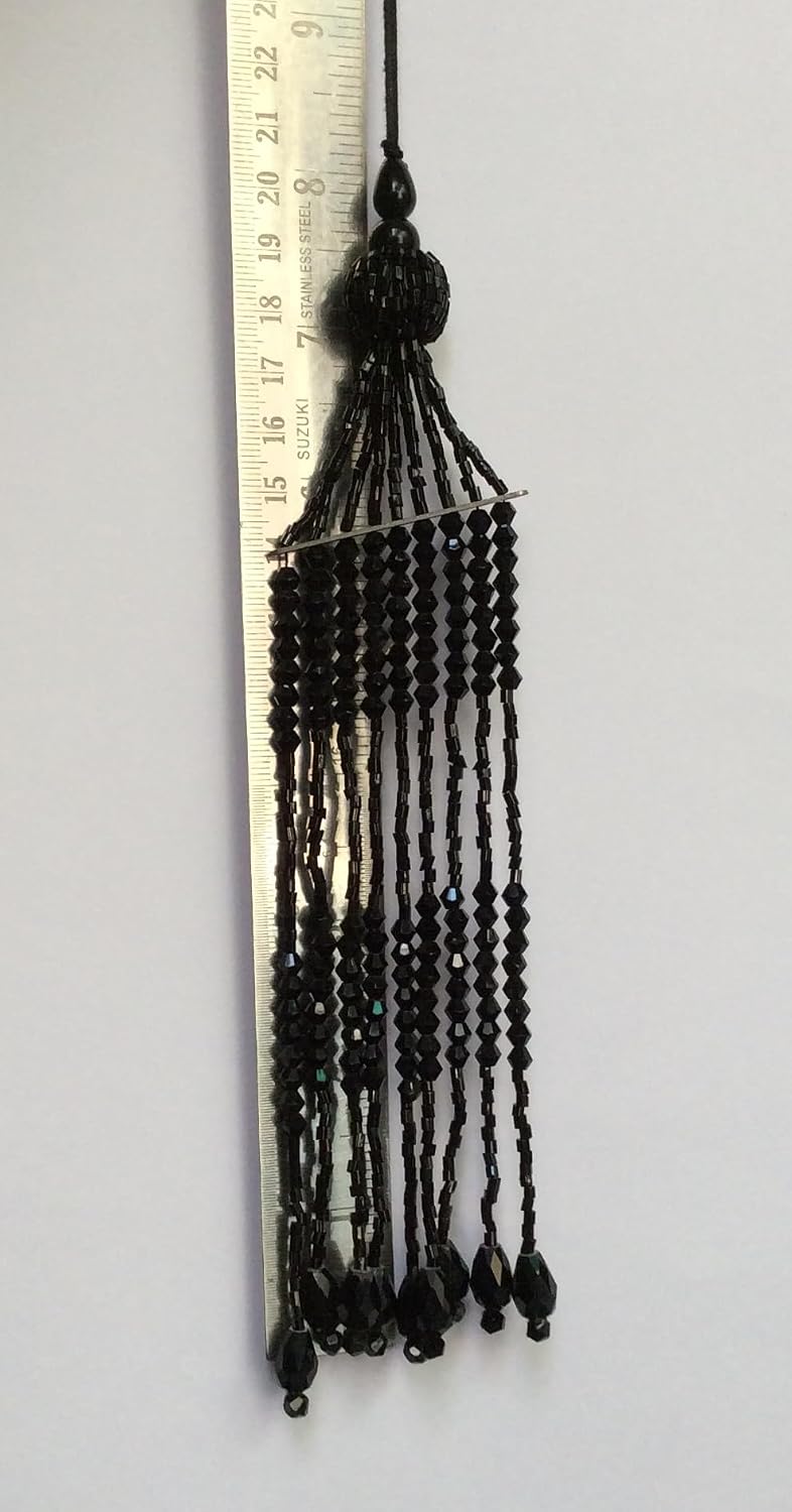 Latkan Home Decor Accessories DIY Decor Curtains Cushions Tassel 1 Pair Blouse Tassels for Bridal Dress (Black, 8 Inch)