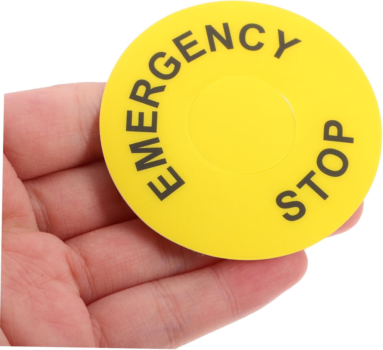 6pcs Emergency Stop Button Cover PVC Yellow Safety Sign for Equipment