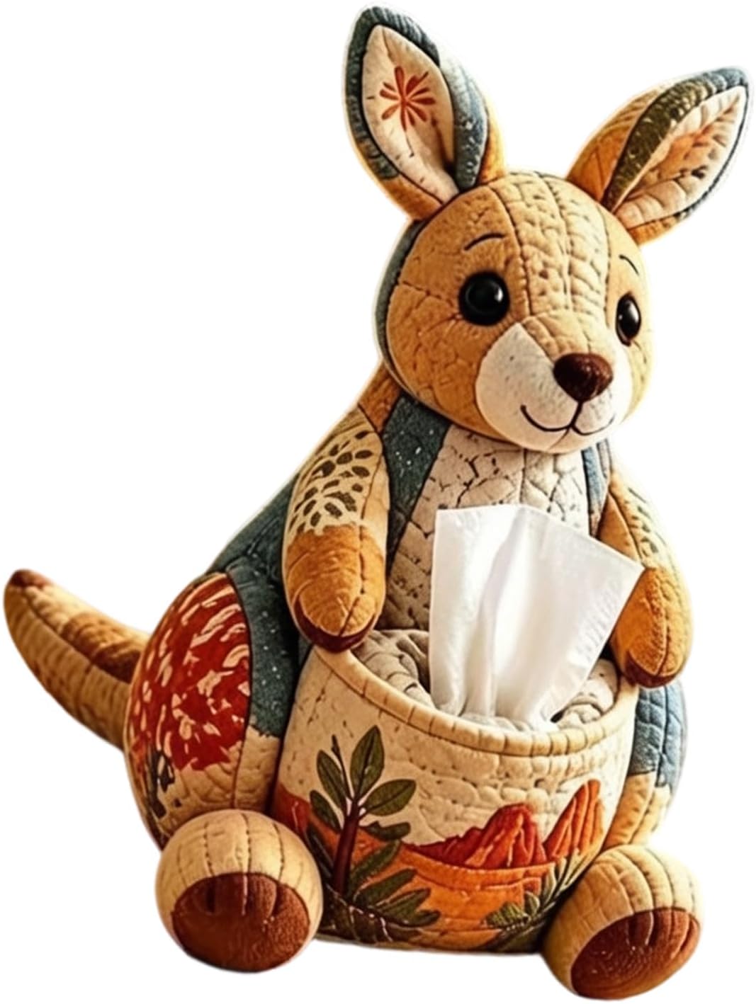 Decorative Animal Tissue Holder Patchwork Tissue Box Cover for Desk, Vanity, Bedside Table or Car Console Accent Cartoon Dispenser Novelty Holder Decorative Box image 4