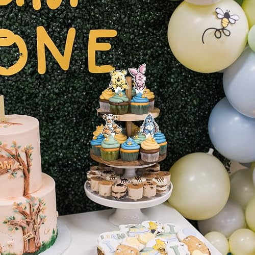 Winnie Cupcake Toppers For Baby Shower, Pooh Theme Birthday, Wedding, Bridal Shower, Classroom Favors Decorations 32Pcs #TOP2