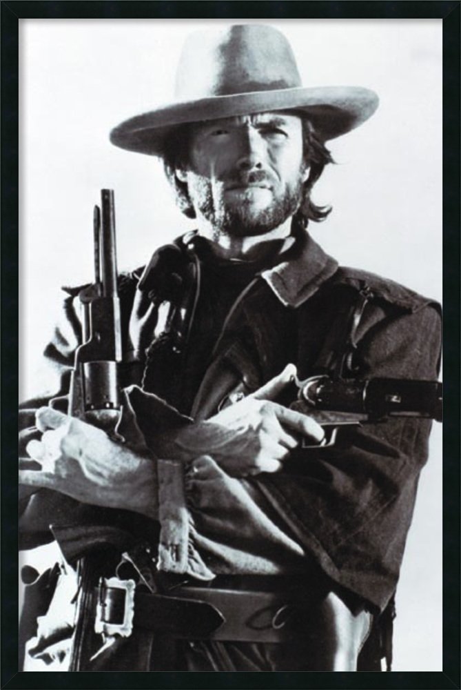 Amazon.com: Framed Clint Eastwood Crossed Guns 36x24 Art Print
