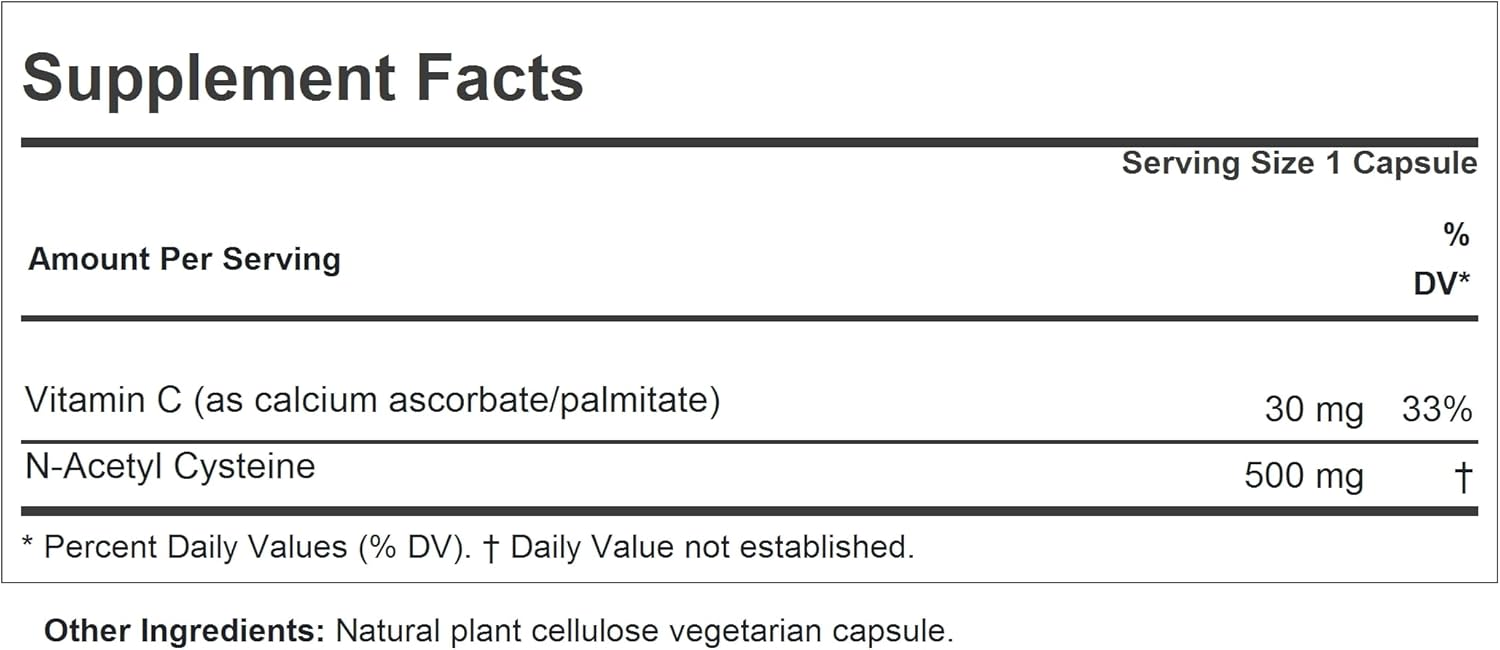 ANDREW LESSMAN NAC-500 N-Acetyl Cysteine 360 Capsules - Helps Combat Daily Onslaught of Damaging Free Radicals, Protects Brain, Heart, Lungs, Liver, Kidneys. Detoxifying Anti-oxidant. No Additives