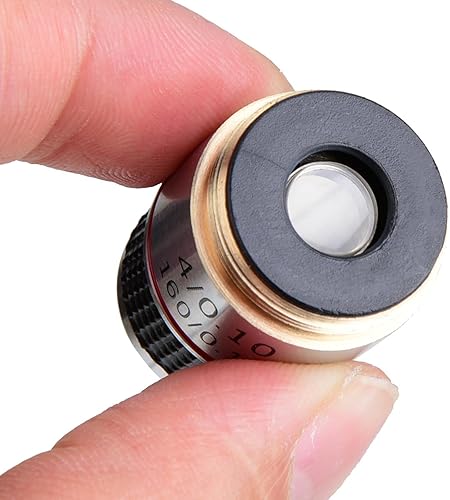 Miniatura 8 de Oumefar Distancia conjugada 160 0,17 de la lente 185 de los objetivos acromáticos del plan estándar del microscopio compuesto 4X con el cuerpo del