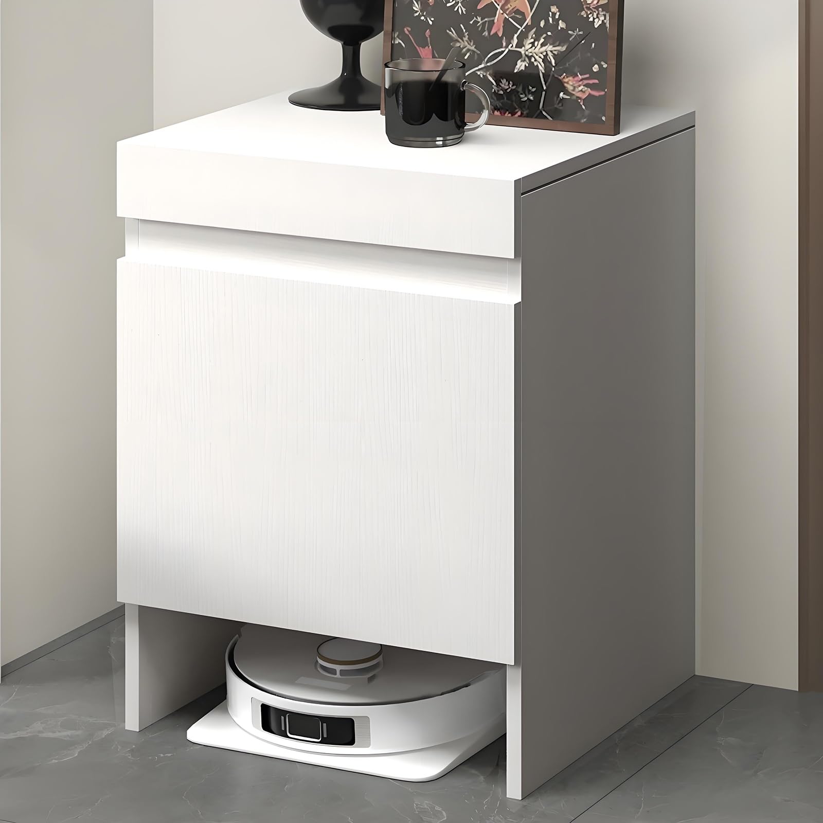 Armario robot de vacío que ahorra espacio con puertas para ocultar cables