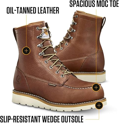 Miniatura 3 de Carhartt Men's Wp 8-inch Moc Steel Toe Wedge Work Boot