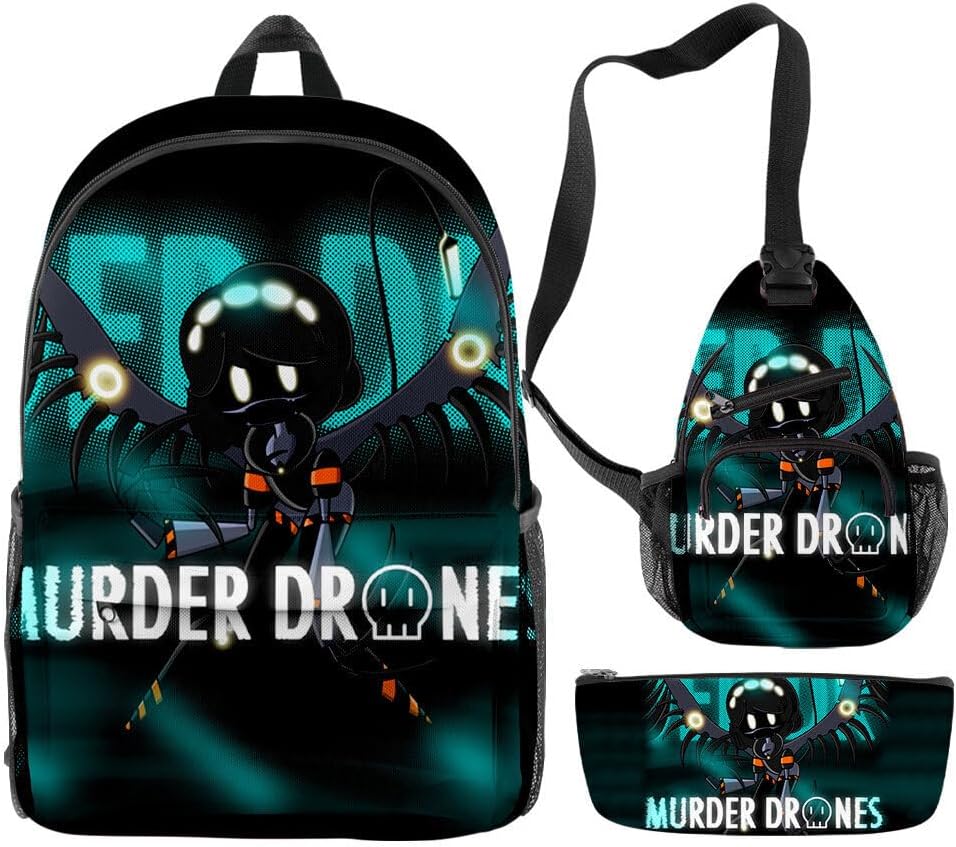 Homruis Murder Drones Backpack Casual Cartoon Backpack Set