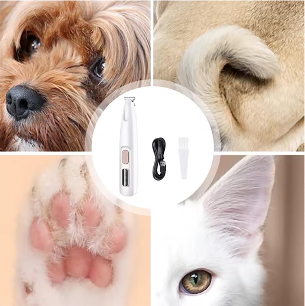 DYINHODI Dog Clipper Electric Paw Trimmer with LED Light - Waterproof, Rechargeable, Low Noise Pet Hair Shaver for Dogs and Cats(Equipped with Replacement blade2pcs) ?