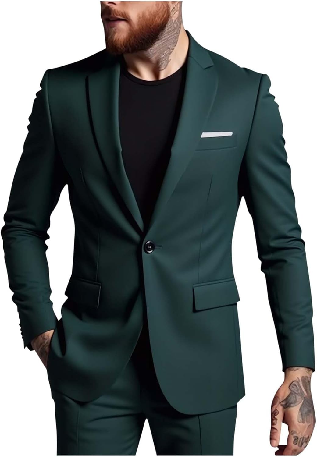 Cambkatl Men's Single Breasted Business Blazers Slim Fit Formal Tuxedo Suit Jackets Casual Sports Coat for Wedding Party