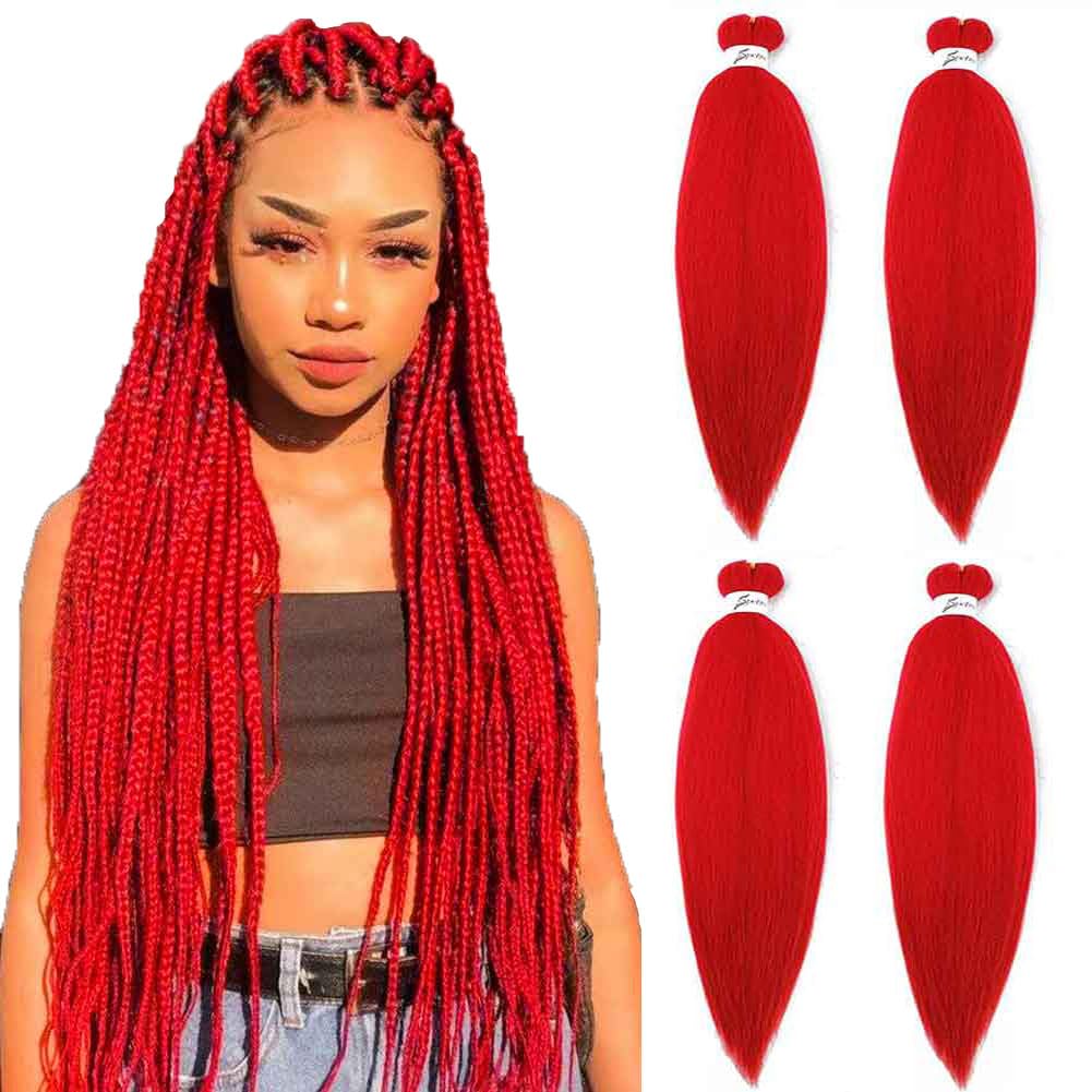 Amazon.com : SOKU Red Braiding Hair Pre Stretched 24