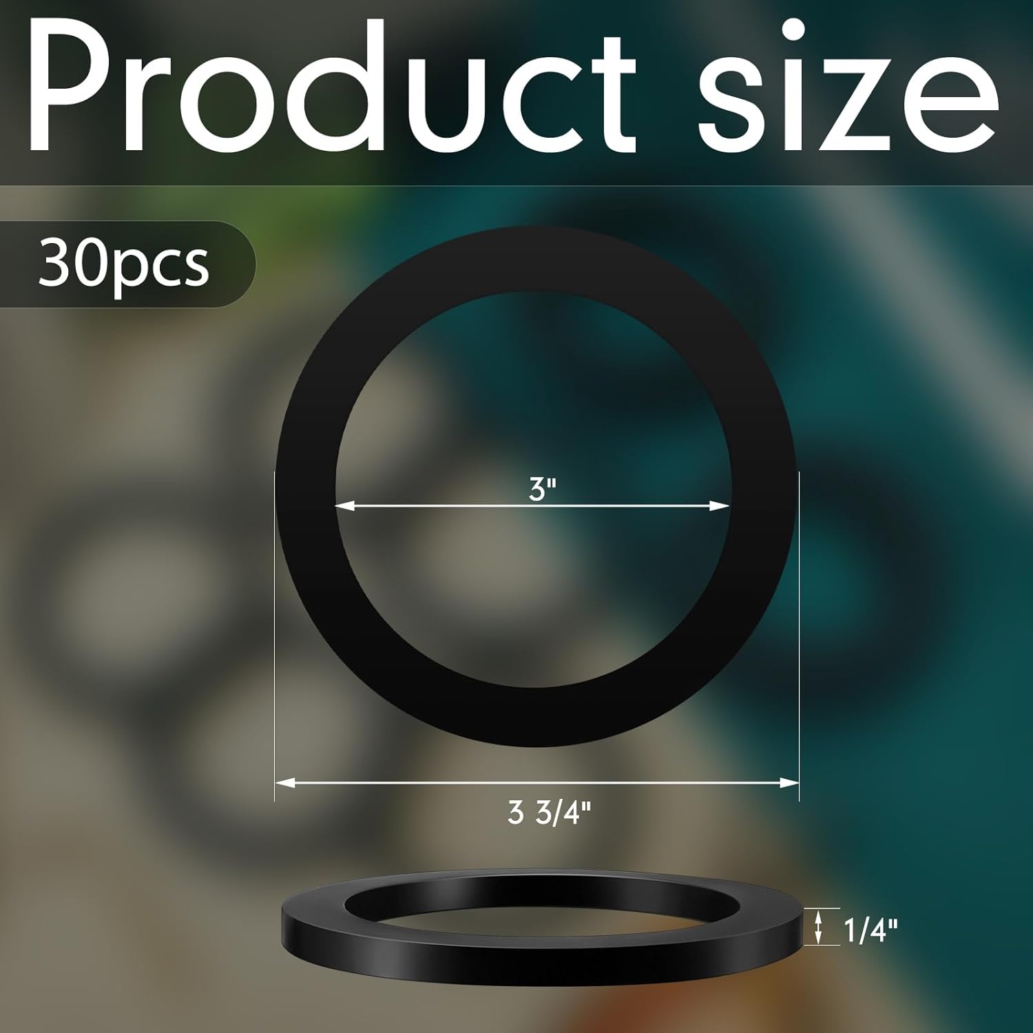 Fabbay 30 Pack 3" Camlock Gasket Fitting Cam Lock Hose Seal for Female Coupler Cam Groove Replacement Rubber Washer Black Rubber Gasket Ring Large Replacement Strainer for Pool Plunger Valves