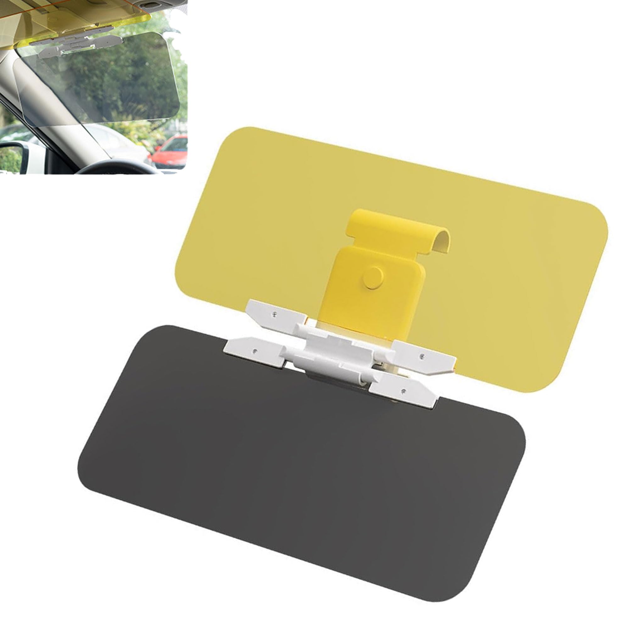 1 Pcs Estensione Parasole per Auto, Visiera parasole antiriflesso 2 in 1, 2 in 1 Visiera HD Anti-riflesso, per giorno e notte, per Auto Parasole